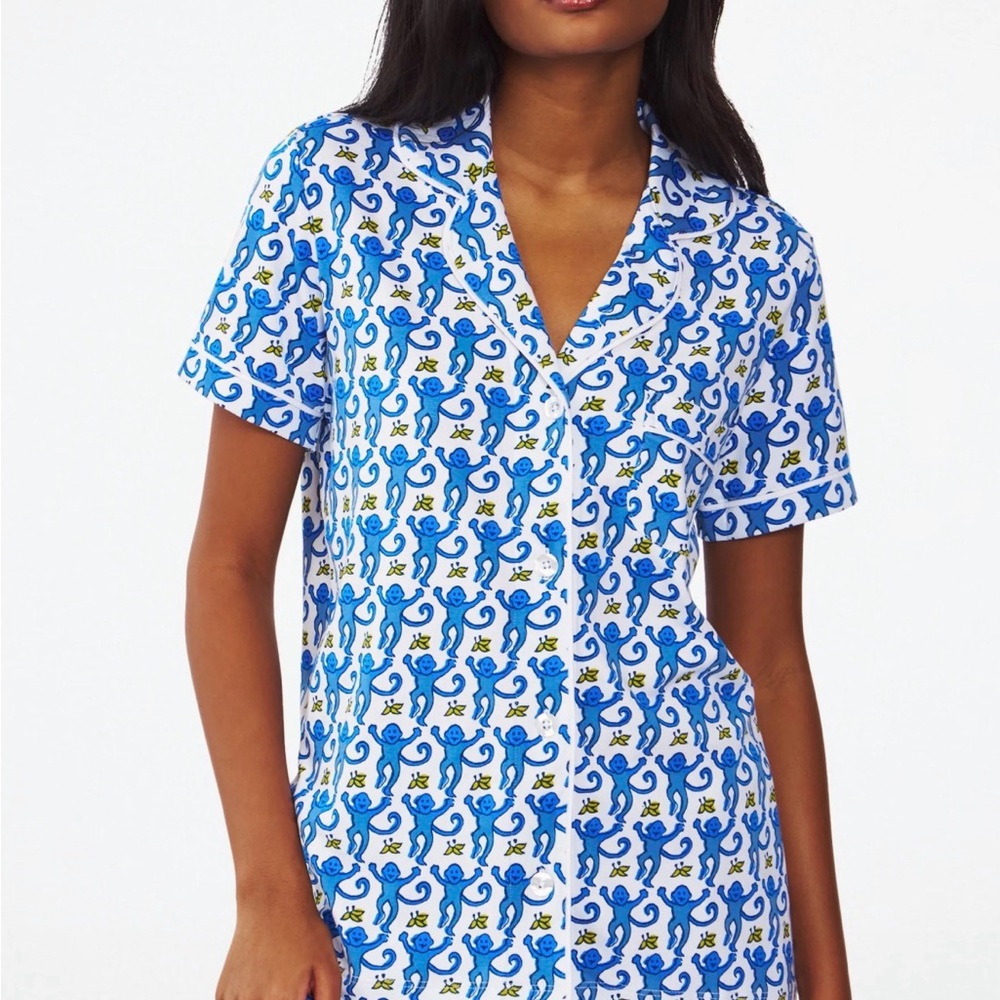 Roller Rabbit Blue and White Pajama Set